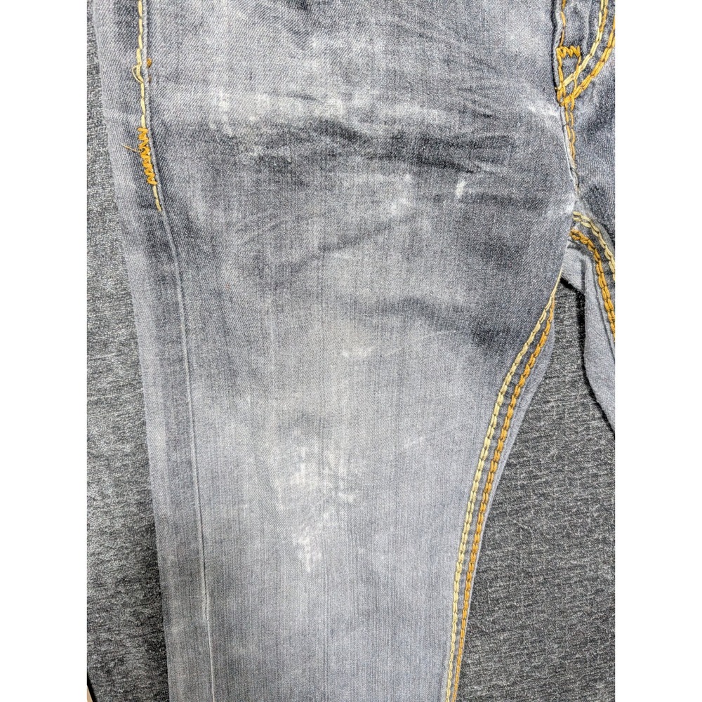 True Religion Geno Super T Grey Distressed Straight Leg Jeans Mens 32 USA Made - Picture 9 of 10